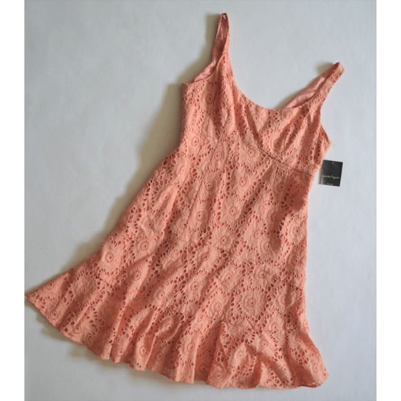 Nanette Lepore Dress A-line Sz 12 Eyelet Coral NWT - Picture 4 of 8